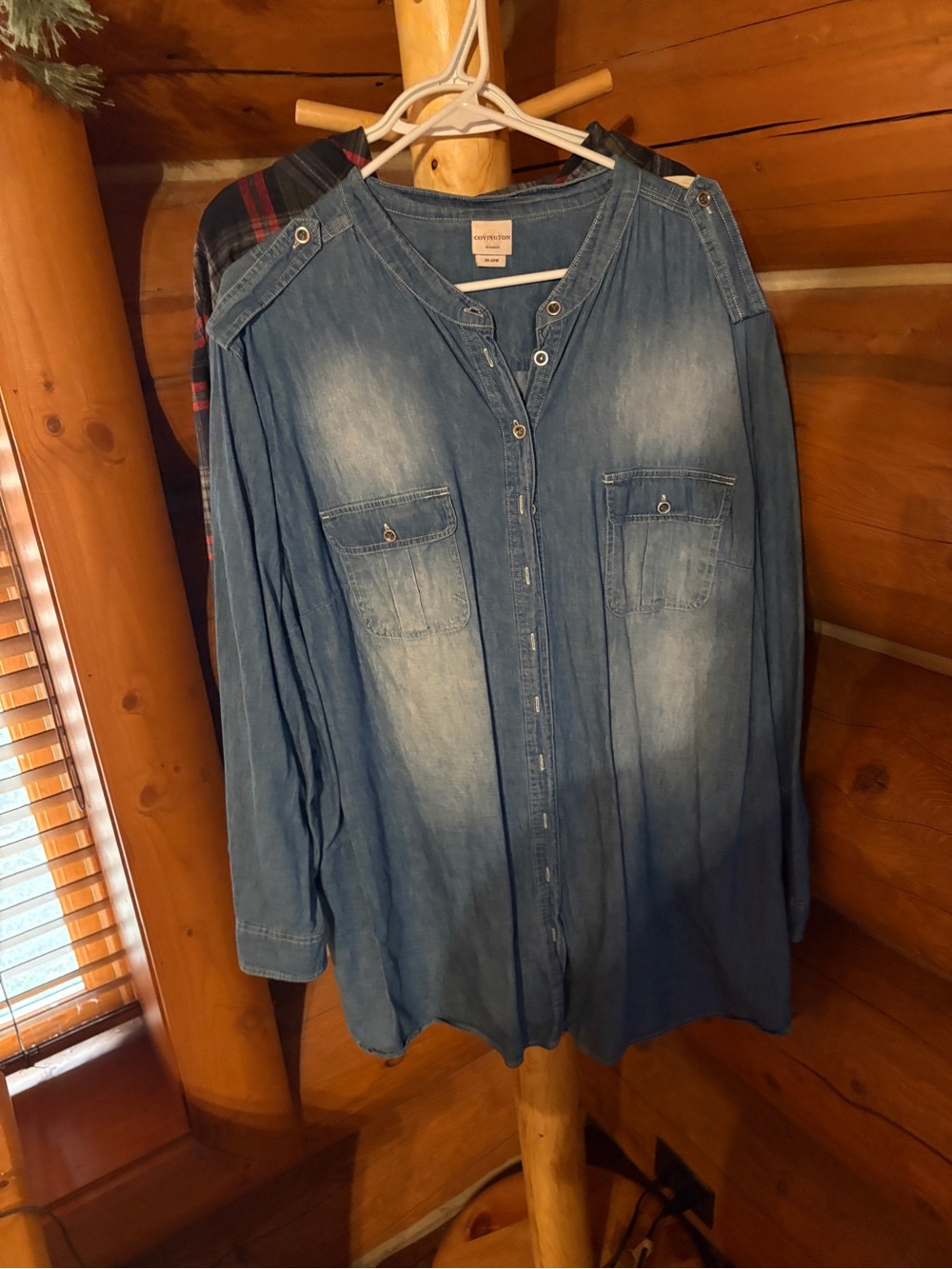 Covington 20-22 faded denim tunic